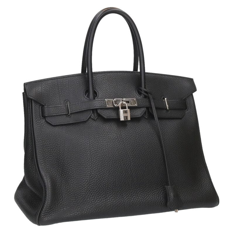 HERMES Birkin 35 Togo Black SHW □H Stamp Size ONE SIZE