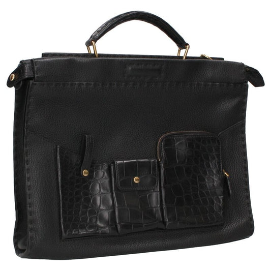 FENDI Peekaboo Fit Selleria Croc Leather Trim Size ONE SIZE
