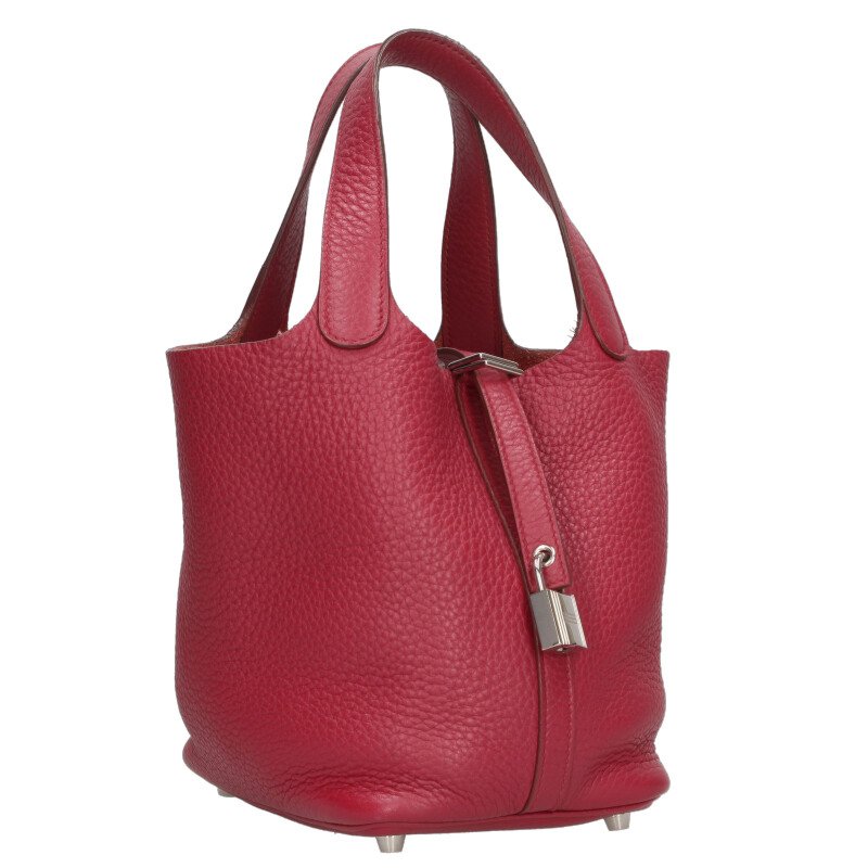 HERMES Picotin Lock PM Ruby Taurillon Clemence Size ONE SIZE