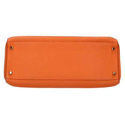 HERMES Kelly 35 Orange Taurillon Clemence GHW Size ONE SIZE