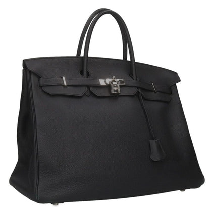 HERMES Birkin 40 Black Togo U Stamp SHW Size ONE SIZE