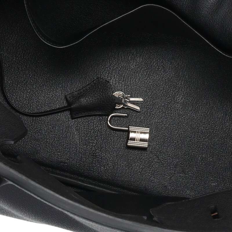 HERMES Birkin 40 Black Togo U Stamp SHW Size ONE SIZE