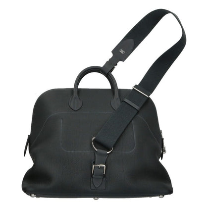 HERMES Bolide 40 W Engraved Navy Silver 2-Way Size ONE SIZE
