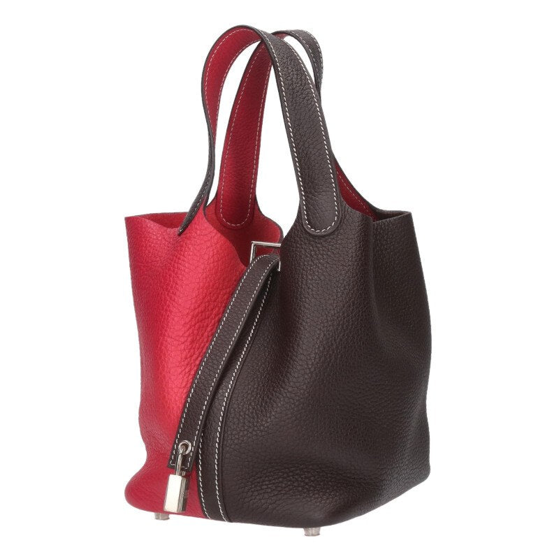 HERMES Picotin Lock Casaque PM Pink Brown Bag Size ONE SIZE