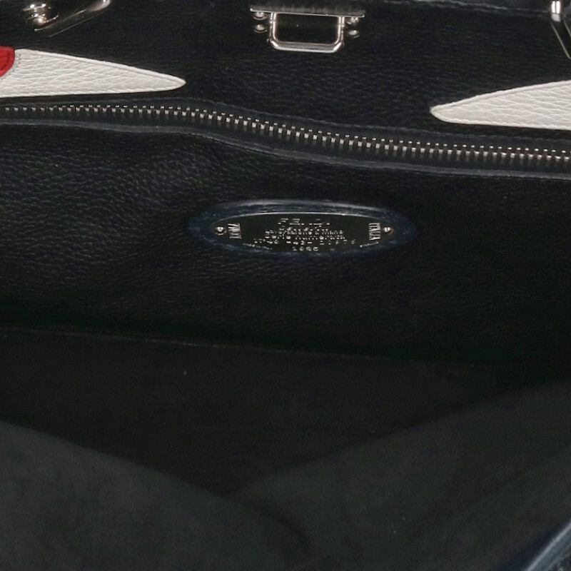 FENDI Peekaboo Selleria Large Monster Navy Size ONE SIZE