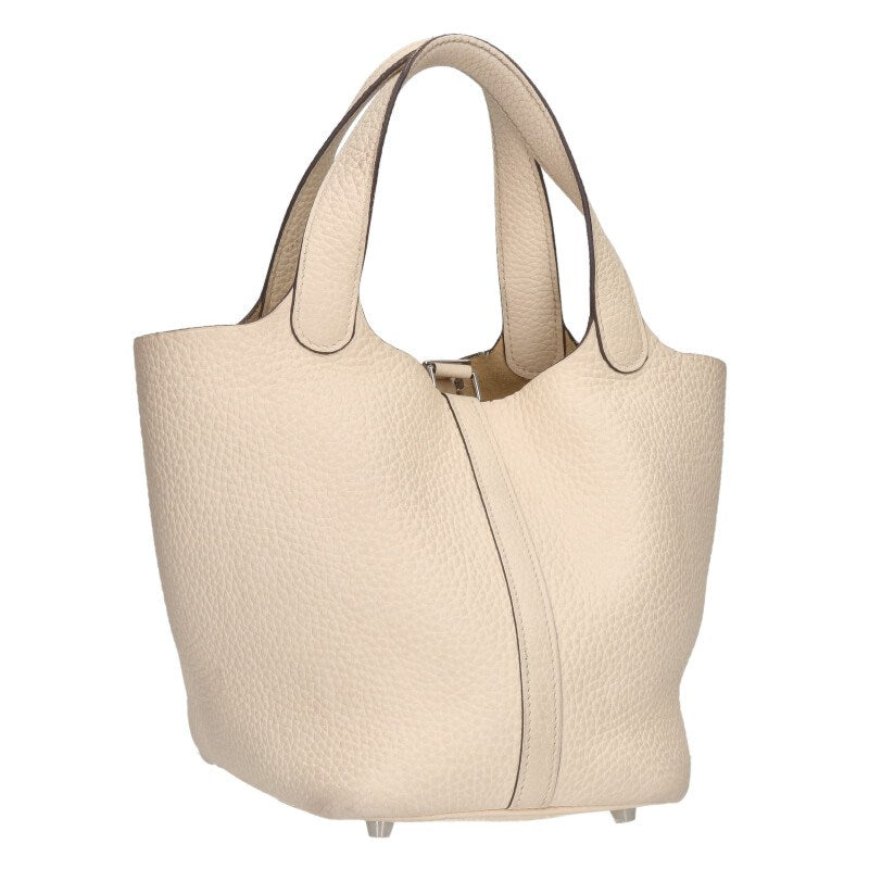 HERMES Picotin Lock PM Y White Silver Size ONE SIZE