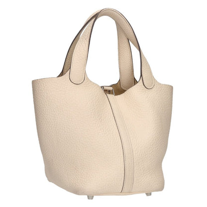HERMES Picotin Lock PM Y White Silver Size ONE SIZE