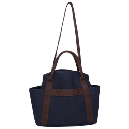 HERMES Sac de Pansage Navy Orange Groom Canvas Size ONE SIZE
