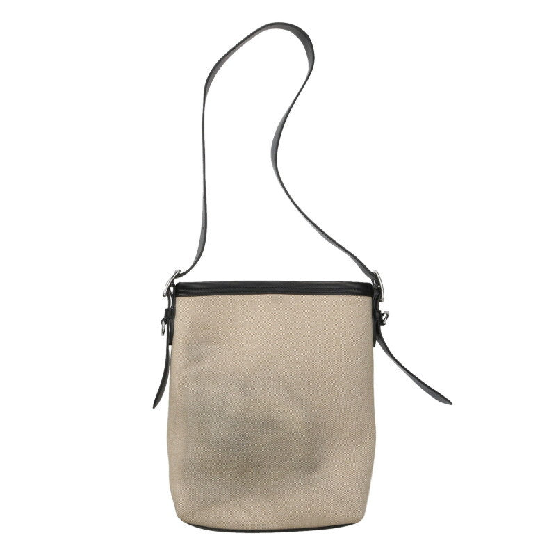 KENZO Canvas x Leather Shoulder Bag Beige Size ONE SIZE
