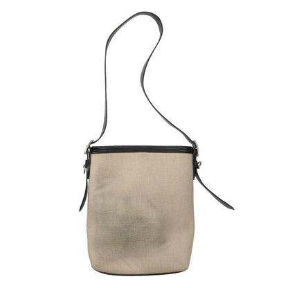 KENZO Canvas x Leather Shoulder Bag Beige Size ONE SIZE