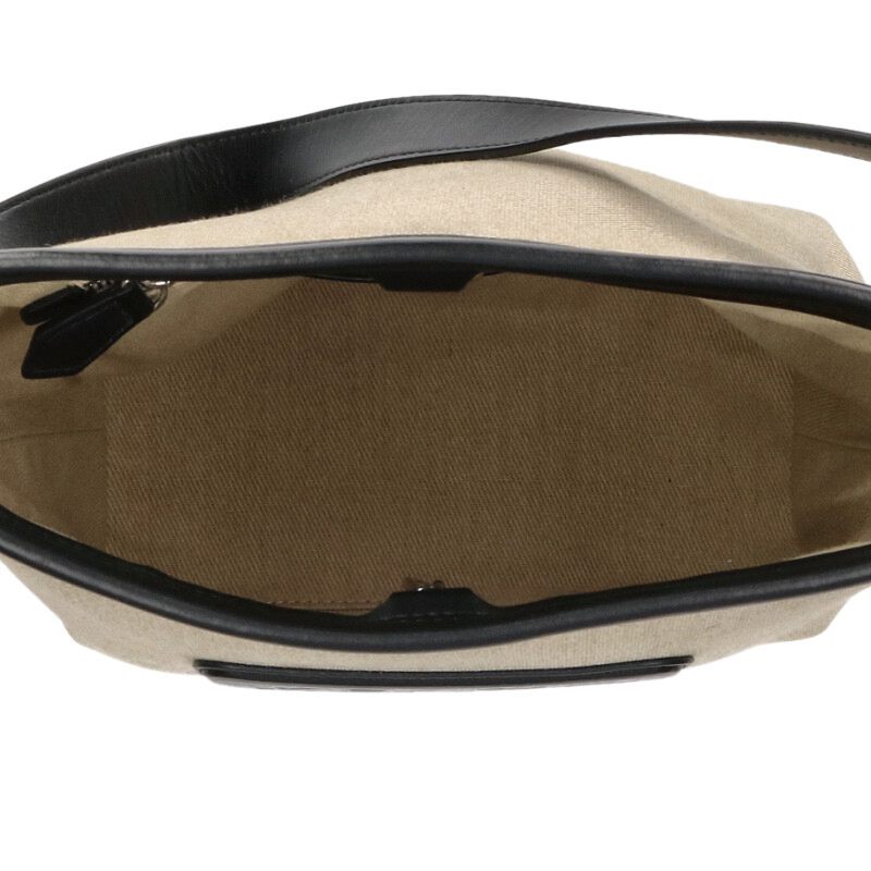 KENZO Canvas x Leather Shoulder Bag Beige Size ONE SIZE