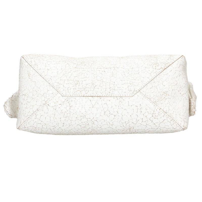 KENZO Furoshiki White Brown Flap Leather 2-Way Size ONE SIZE