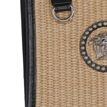 Versace Medusa 2-Way Handbag Beige Black Size ONE SIZE