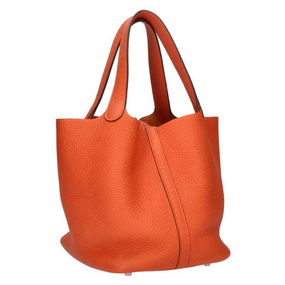 HERMES Picotin Lock GM Y Orange Silver Size ONE SIZE