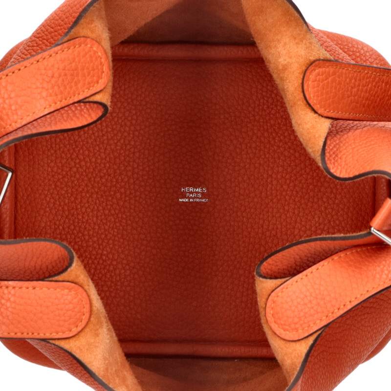 HERMES Picotin Lock GM Y Orange Silver Size ONE SIZE