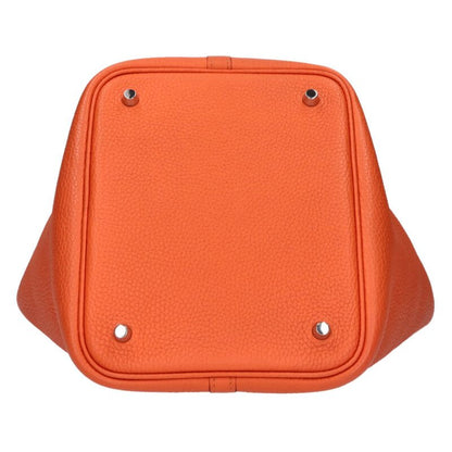 HERMES Picotin Lock GM Y Orange Silver Size ONE SIZE