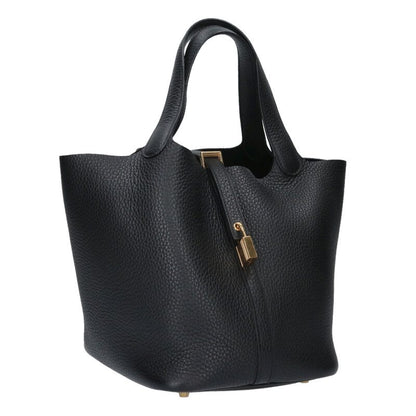 HERMES Picotin MM W Black Gold Taurillon Size ONE SIZE
