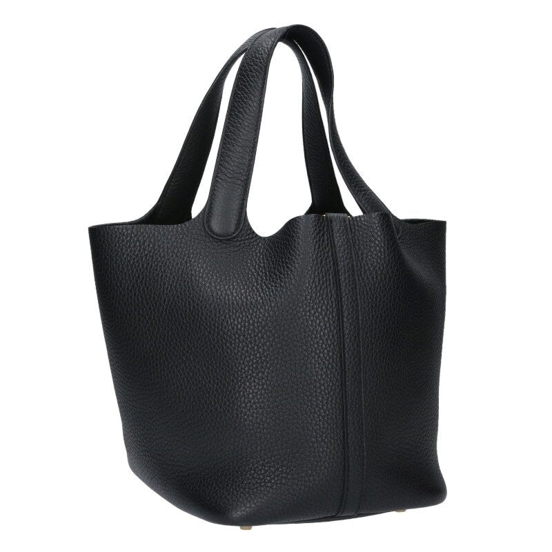 HERMES Picotin MM W Black Gold Taurillon Size ONE SIZE