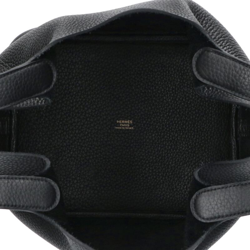 HERMES Picotin MM W Black Gold Taurillon Size ONE SIZE