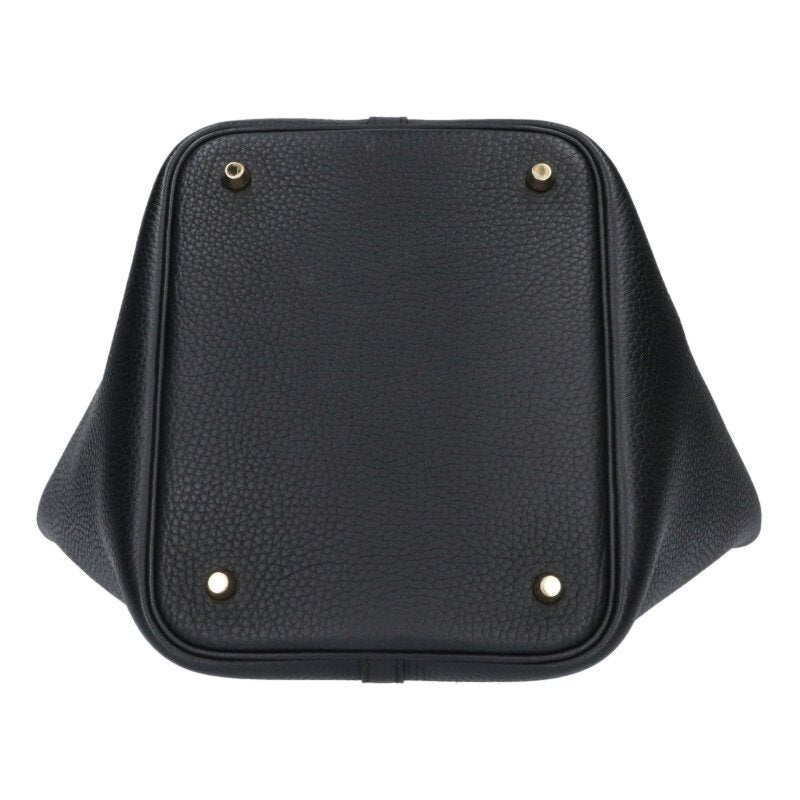 HERMES Picotin MM W Black Gold Taurillon Size ONE SIZE
