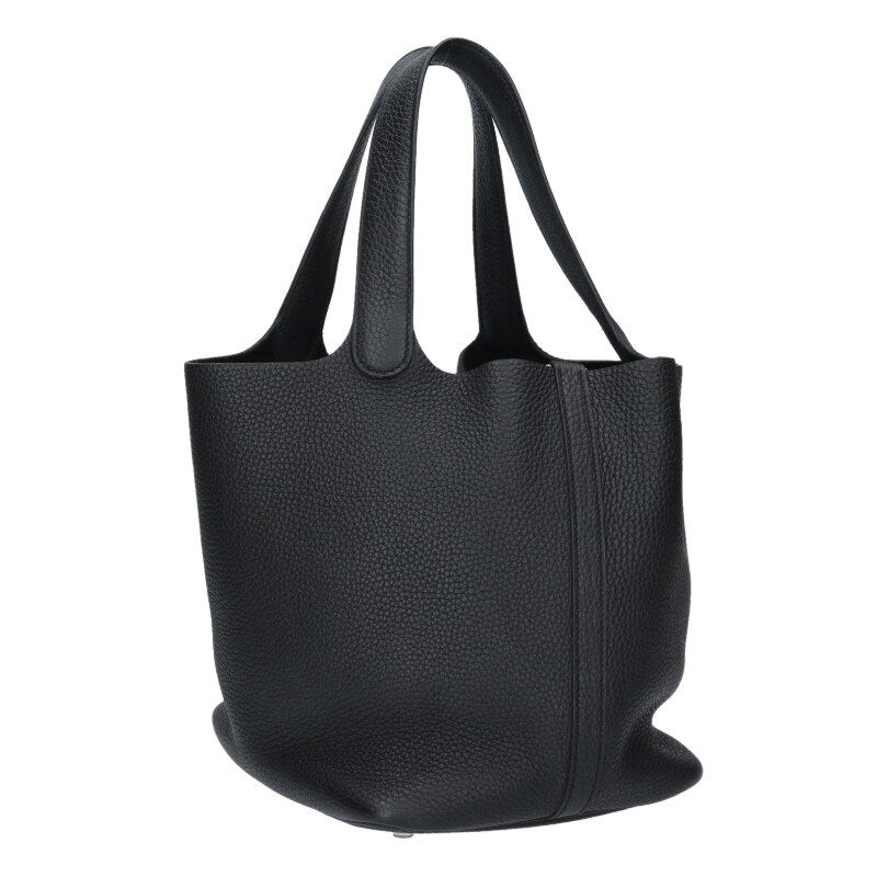 HERMES Picotin MM Clemence Leather SHW Size ONE SIZE
