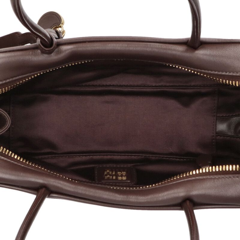 miumiu Logo Charm Handbag Brown Size ONE SIZE
