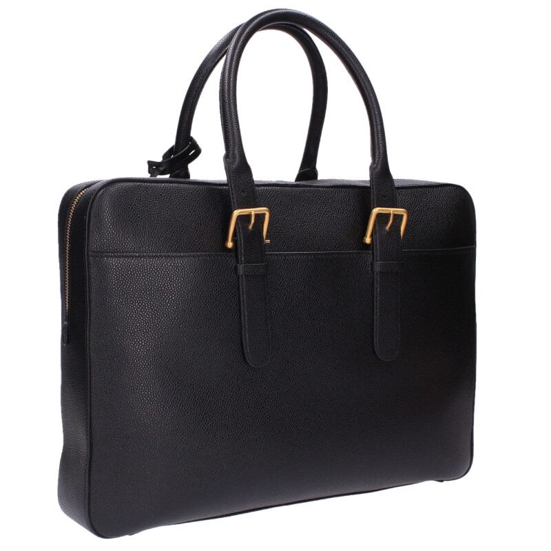 THOM BROWNE Leather Business Handbag Black Size ONE SIZE