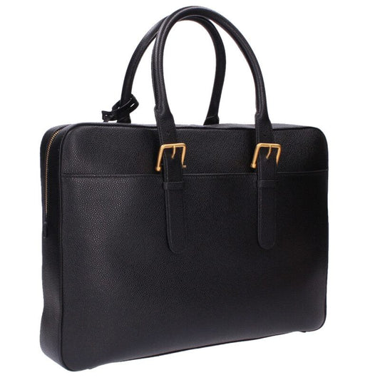 THOM BROWNE Leather Business Handbag Black Size ONE SIZE