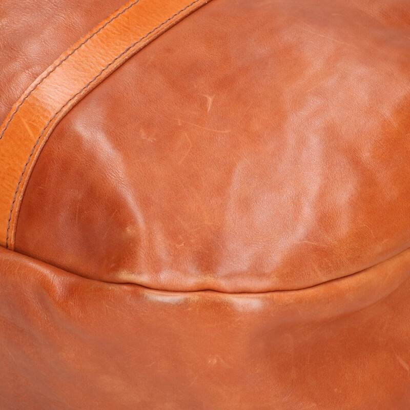 genten 2-Way Leather Handbag Brown Size ONE SIZE