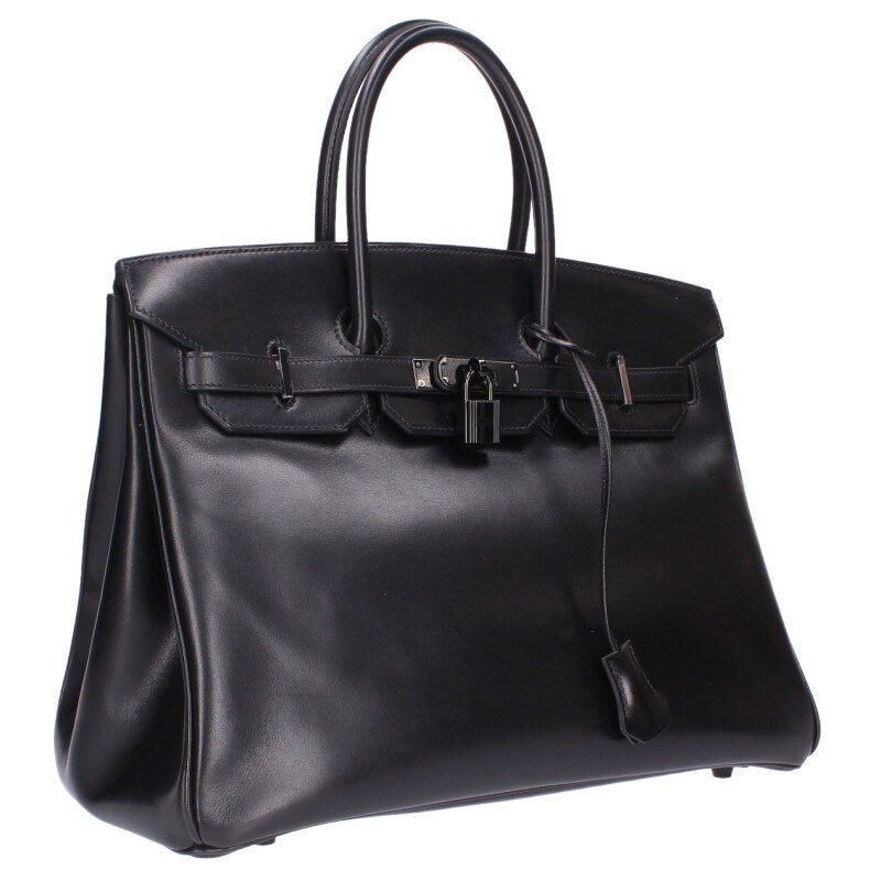 HERMES Birkin 35 So Black Box Calf Monochrome Size ONE SIZE