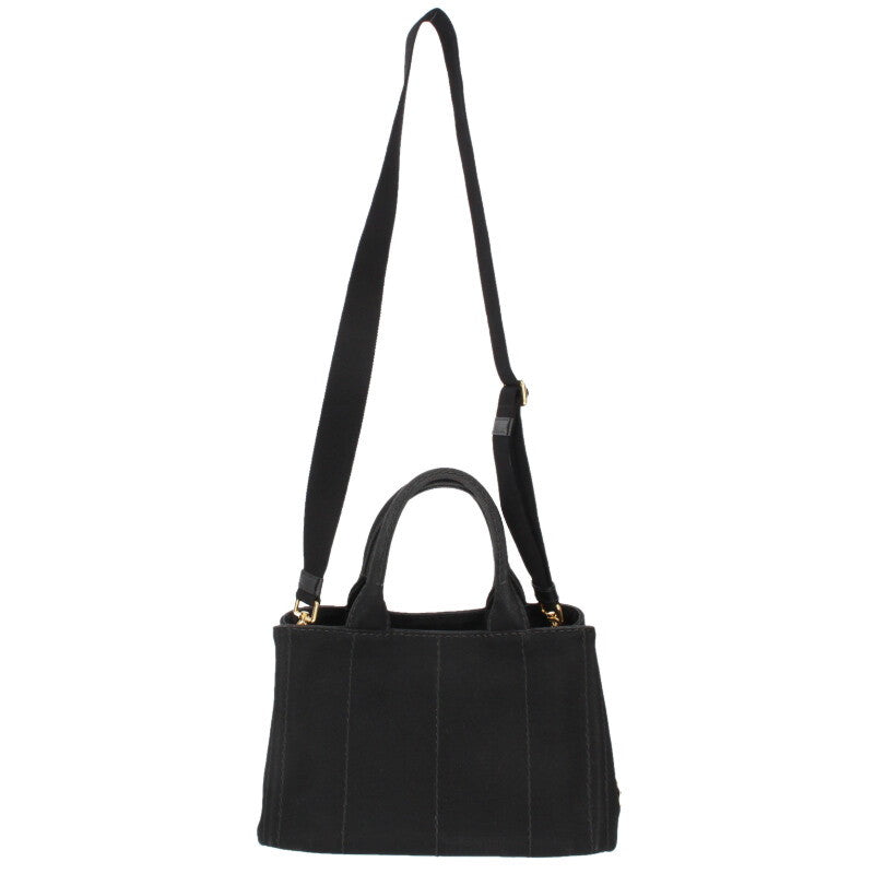 Prada Canapa Logo Canvas 2-Way Handbag Black