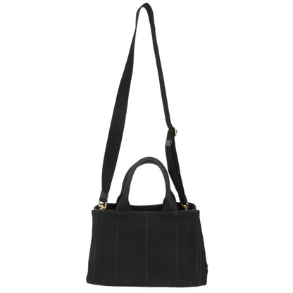 Prada Canapa Logo Canvas 2-Way Handbag Black