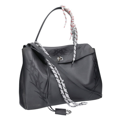 BALENCIAGA Rodeo Leather Handbag Grey Size ONE SIZE