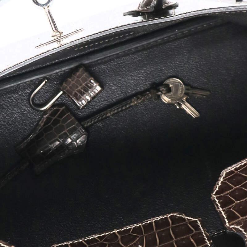 HERMES Birkin 35 Porosus Crocodile Graphite Grey Size XXL