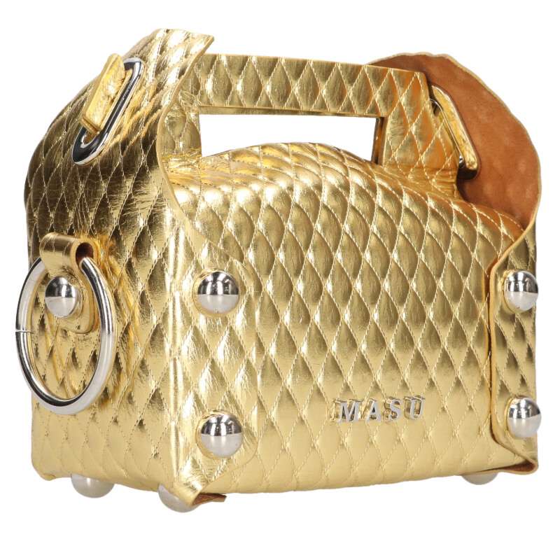 MASU LEATHER CAKE BAG F9OJ008 Gold Handbag Size ONE SIZE