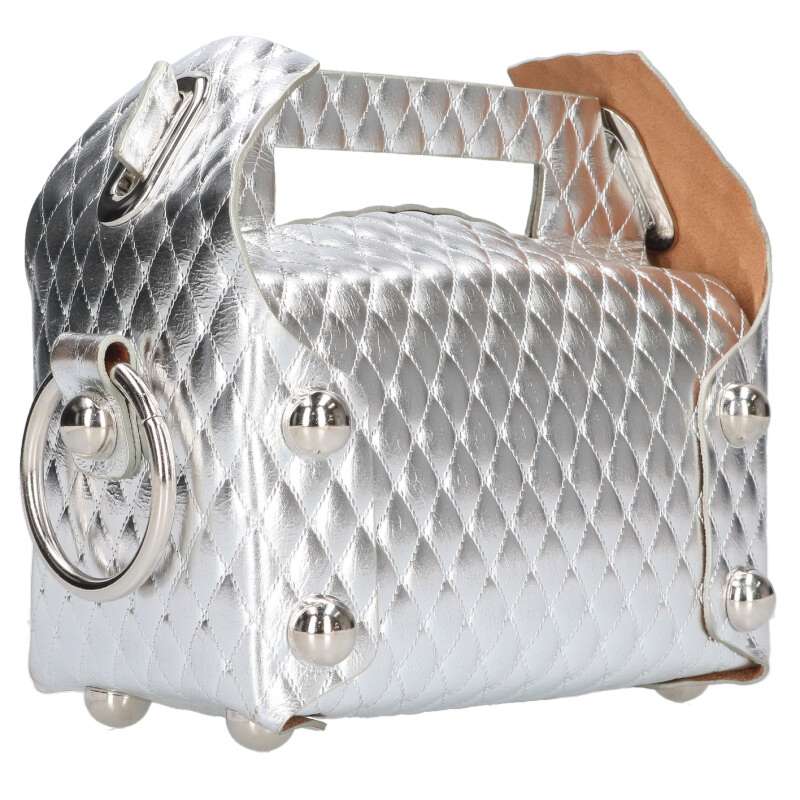 MASU LEATHER CAKE BAG F9OJ008 Silver Handbag Size ONE SIZE