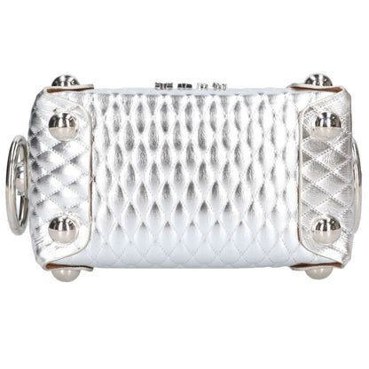 MASU LEATHER CAKE BAG F9OJ008 Silver Handbag Size ONE SIZE