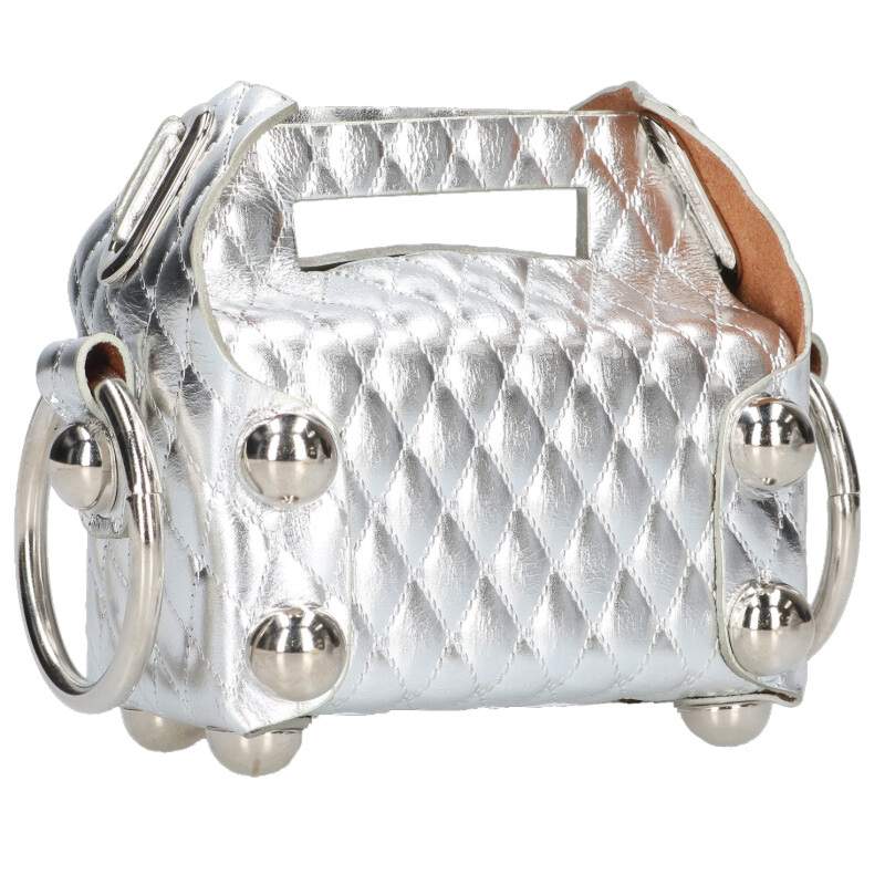 MASU LEATHER CAKE BAG PETIT Silver Handbag Size ONE SIZE
