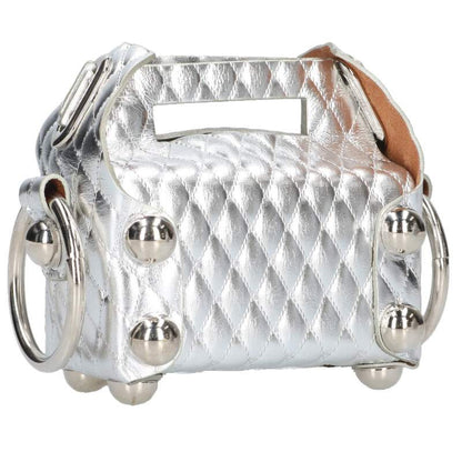 MASU LEATHER CAKE BAG PETIT Silver Handbag Size ONE SIZE