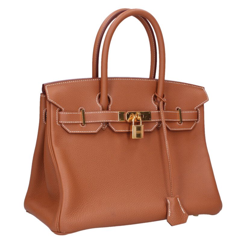 HERMES Birkin 30 Togo Leather GHW Handbag Size ONE SIZE