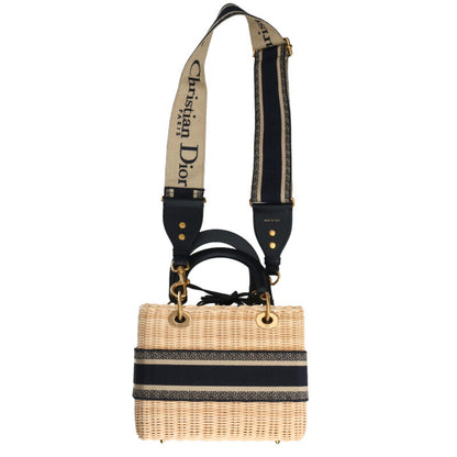 DIOR Lady Dior Wicker Medium 2-Way Handbag Size ONE SIZE