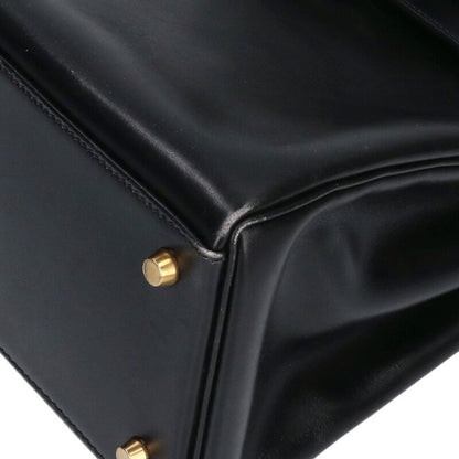 HERMES Kelly 35 Box Calf Leather Handbag Size ONE SIZE