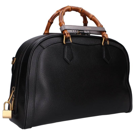 GUCCI Diana Bamboo Duffle Medium Handbag Black Size ONE SIZE