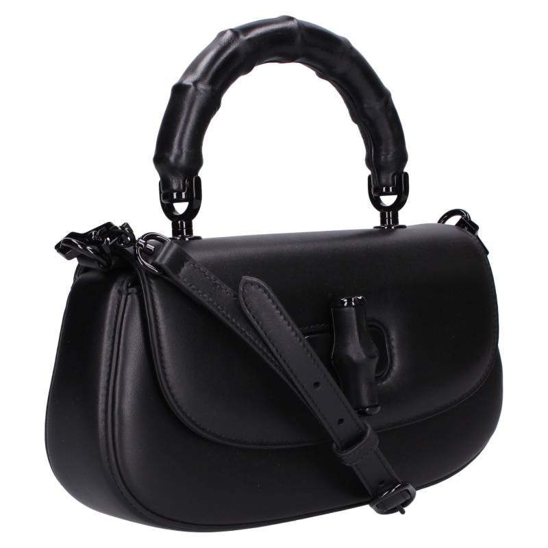 GUCCI Black Bamboo Diva Medium Handbag Size ONE SIZE
