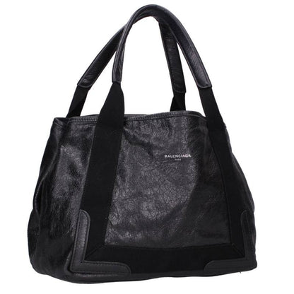 BALENCIAGA Black Cabas Leather Tote Bag Size ONE SIZE