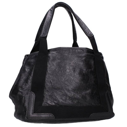 BALENCIAGA Black Cabas Leather Tote Bag Size ONE SIZE