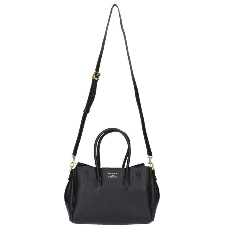 BALENCIAGA BEL AIR MINI Leather Black Gold Handbag Size ONE SIZE