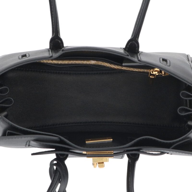 BALENCIAGA BEL AIR MINI Leather Black Gold Handbag Size ONE SIZE