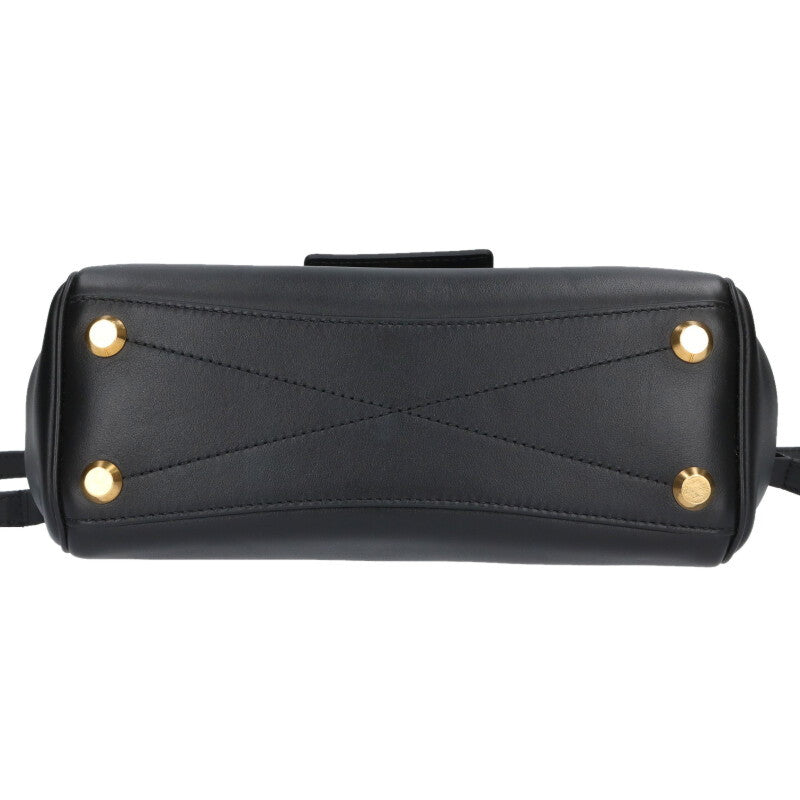 BALENCIAGA BEL AIR MINI Leather Black Gold Handbag Size ONE SIZE