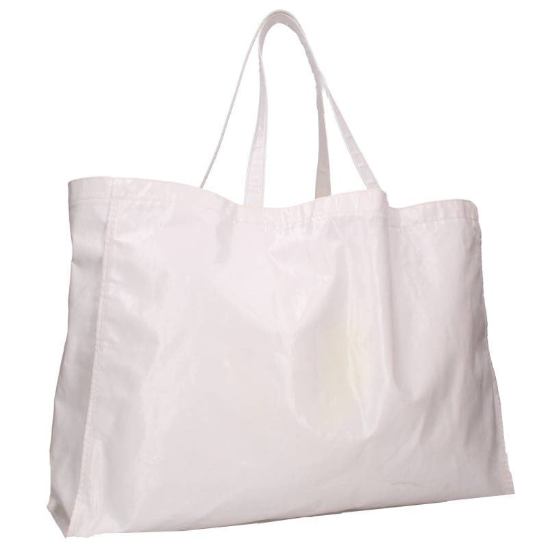 ACNE STUDIOS Logo Print Oilcloth Handbag White Size ONE SIZE